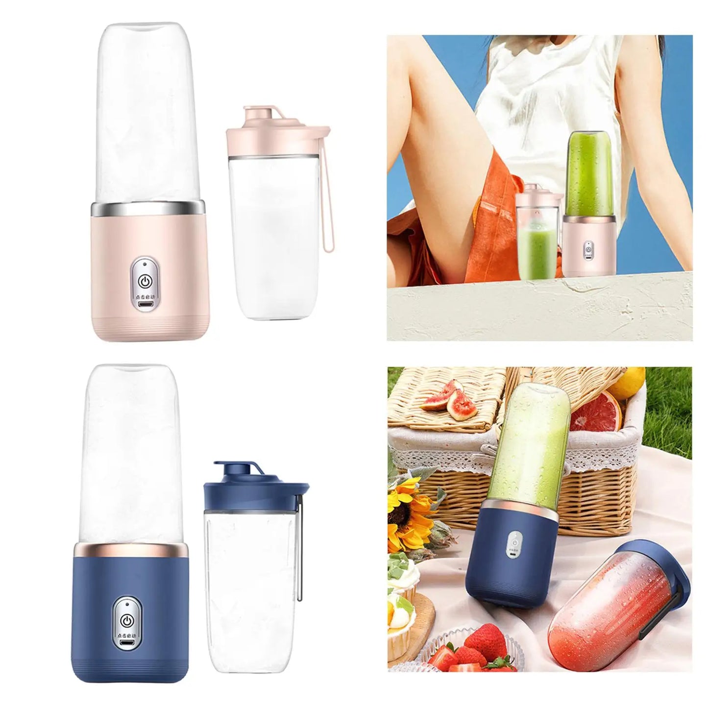 Portable Office Blender USB Fruit Mixer Fruit Juicing Cup 1800mAh Mini Blender Six Blades Mixing squeezed for Outdoor Travel