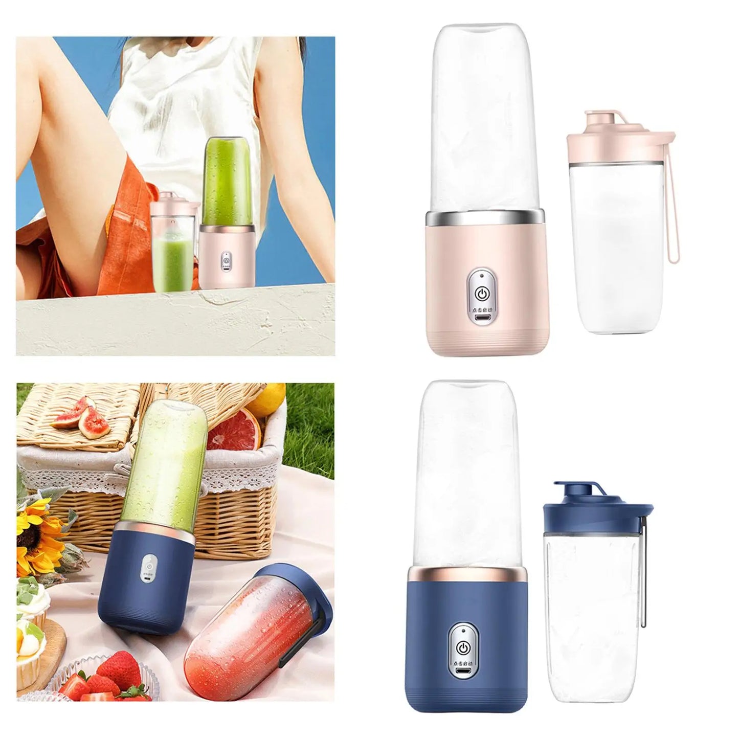 Portable Office Blender USB Fruit Mixer Fruit Juicing Cup 1800mAh Mini Blender Six Blades Mixing squeezed for Outdoor Travel