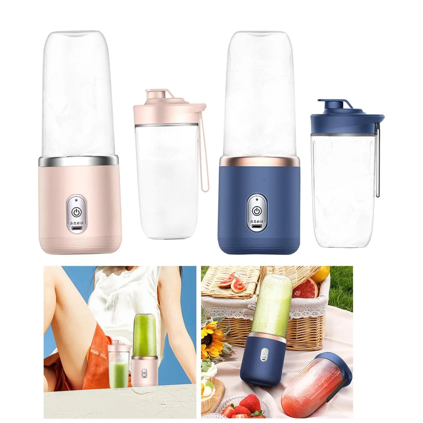 Portable Office Blender USB Fruit Mixer Fruit Juicing Cup 1800mAh Mini Blender Six Blades Mixing squeezed for Outdoor Travel